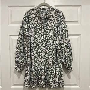 ELIZABETH AND JAMES Drop Waist Dress Womens Animal Print Size Medium